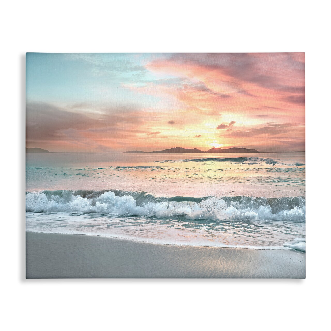 Stupell Industries Morning Sunrise Beach Landscape Canvas Wall Art